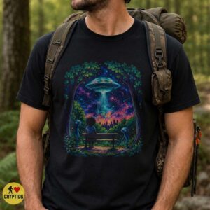 Neon Cosmic Alien UFO Encounter Shirt