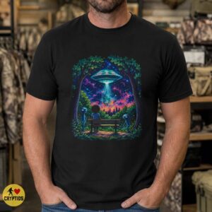 Neon Cosmic Alien UFO Encounter Shirt