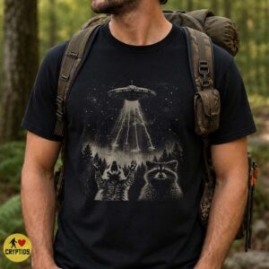 Raccoon UFO Abduction Shirt, Vintage Alien Encounter