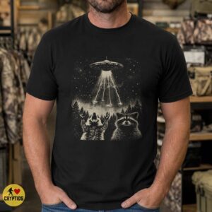 Raccoon UFO Abduction Shirt, Vintage Alien Encounter