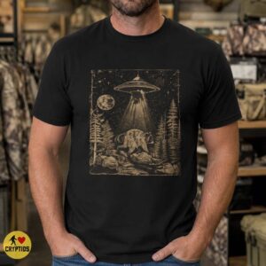 Raccoon UFO Encounter Shirt, Vintage Woodland Alien