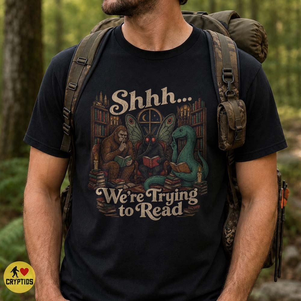 Retro Cryptid Book Club Bigfoot Mothman Nessie Funny Reading T-Shirt 1 Retro Cryptid Book Club Bigfoot Mothman Nessie Funny Reading Shirt