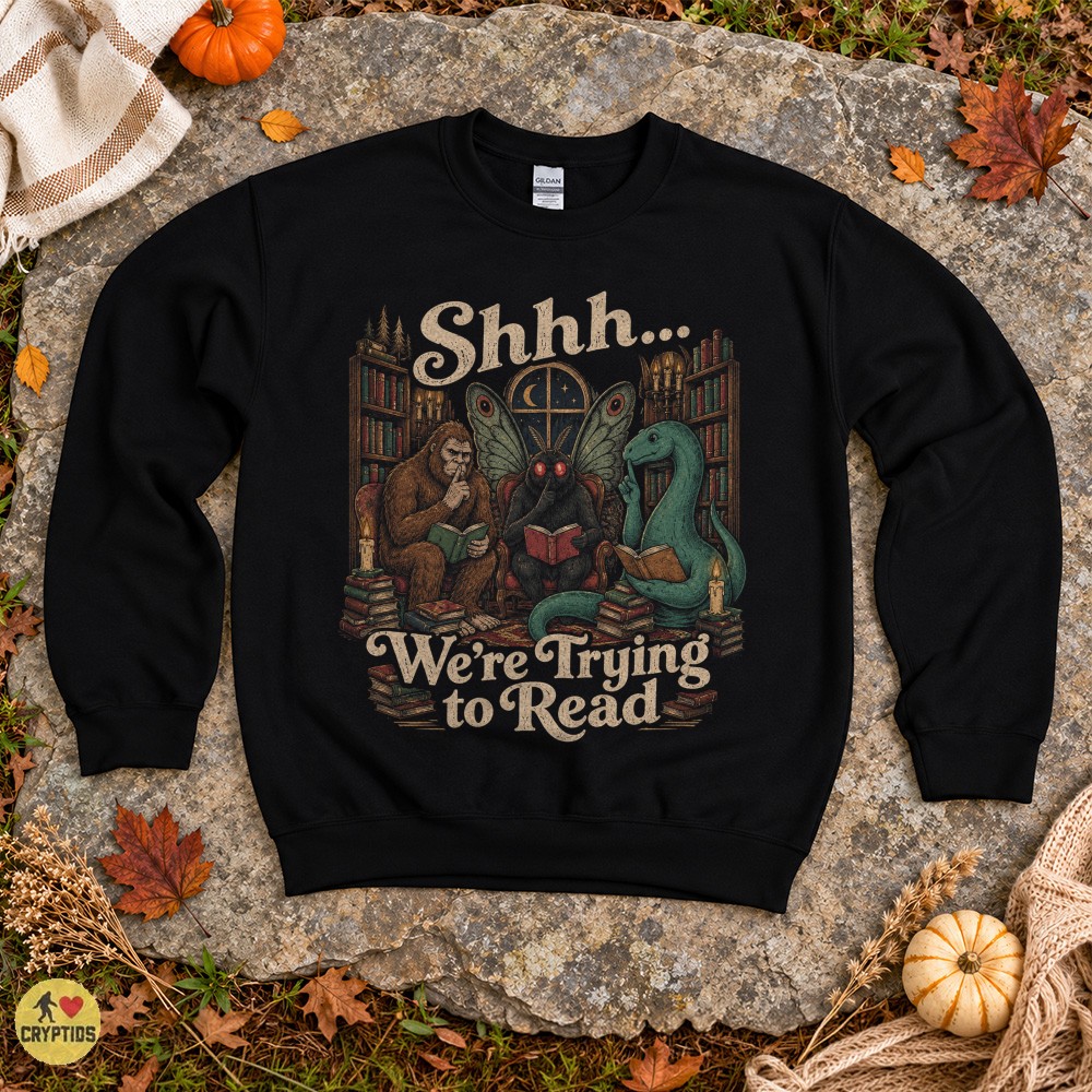 Retro Cryptid Book Club Bigfoot Mothman Nessie Funny Reading T-Shirt 4 Retro Cryptid Book Club Bigfoot Mothman Nessie Funny Reading Shirt