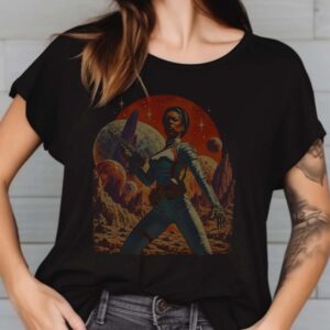 Retro Space Heroine Shirt, Alien Planet Sci-Fi Pulp