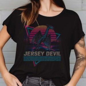 Retro Synthwave Jersey Devil Shirt