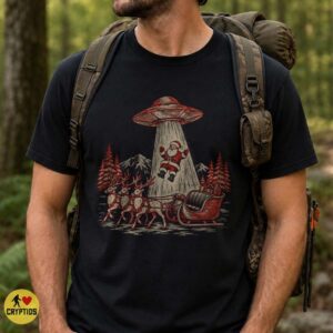 Santa UFO Abduction T-Shirt, Retro Christmas Alien Encounter 9 Santa UFO Abduction Shirt, Retro Christmas Alien Encounter
