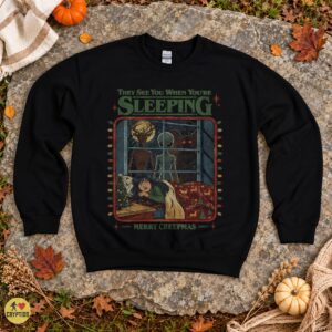 See You When You’re Sleeping Christmas Mothman Alien Wendigo Shirt 1950s