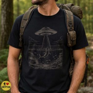 Shark UFO Abduction Vintage Alien Ocean Shirt