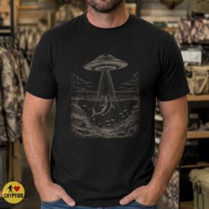 Shark UFO Abduction Vintage Alien Ocean Shirt