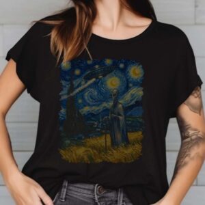 Starry Night Alien Encounter Shirt, Van Gogh Inspired