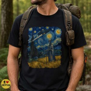 Starry Night Alien Encounter Shirt, Van Gogh Inspired