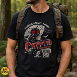 Terror Served Fresh Mothman Cryptid Coffee Est 1967 Shirt