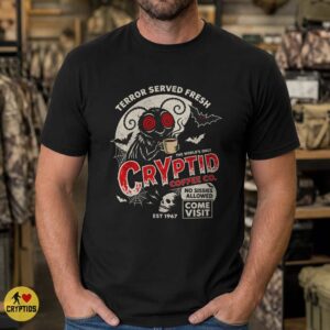 Terror Served Fresh Mothman Cryptid Coffee Est 1967 Shirt