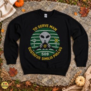 To Serve Man Alien Shirt, Retro 509 Twilight Zone Sci-Fi