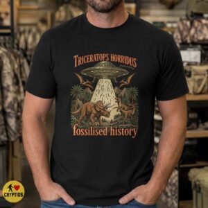 Triceratops Horridus UFO Shirt, Prehistoric Alien Encounter