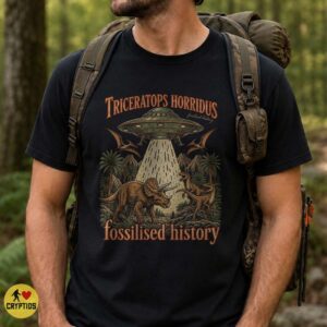 Triceratops Horridus UFO Shirt, Prehistoric Alien Encounter