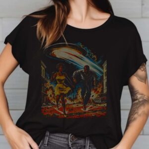 UFO Alien Invasion Escape Shirt Retro Pulp Sci-Fi