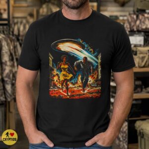 UFO Alien Invasion Escape Shirt Retro Pulp Sci-Fi