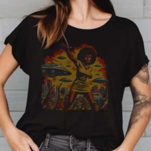 UFO Alien Invasion Shirt, Retro 1970s Sci-Fi