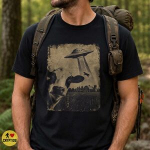 UFO Cow Abduction Shirt, Vintage Alien Farm
