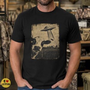 UFO Cow Abduction Shirt, Vintage Alien Farm