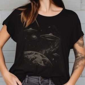 UFO Flying Saucer Vintage Space Design Shirt