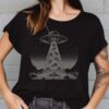 UFO Pizza Abduction Shirt, Retro Alien Humor
