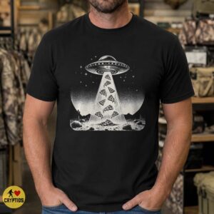UFO Pizza Abduction Shirt, Retro Alien Humor