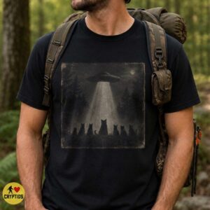 Vintage Black Cat UFO Alien Abduction Shirt