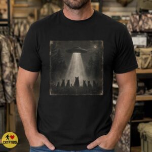 Vintage Black Cat UFO Alien Abduction Shirt