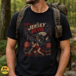 Vintage Cryptid Horror Pulp Poster Style Jersey Devil Shirt