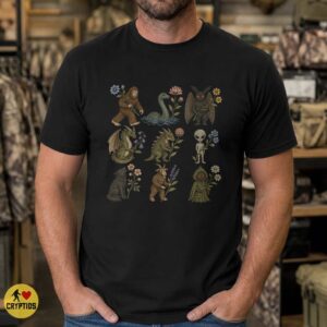 Vintage Cute Cryptids with Wildflowers Shirt Women Girls