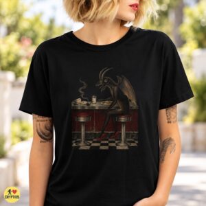 Vintage Diner Jersey Devil Retro Americana Horror Art Shirt