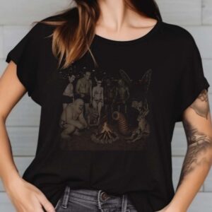 Vintage Universal Monsters Movie Photo Cryptids Campfire Cookout Shirt