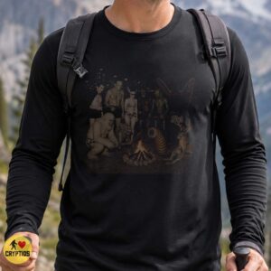 Vintage Universal Monsters Movie Photo Cryptids Campfire Cookout Shirt