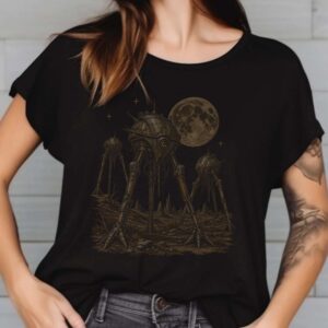 War of the Worlds Alien Tripod Shirt, Steampunk Sci-Fi