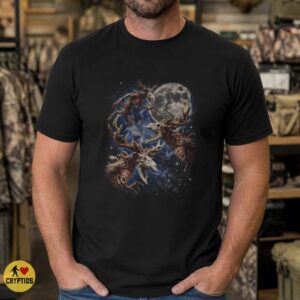 Wendigo Pack Under the Full Moon Galaxy Shirt