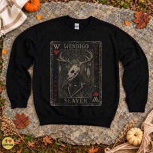 Wendigo Slayer Playing Card Gothic Folk Horror Shirt
